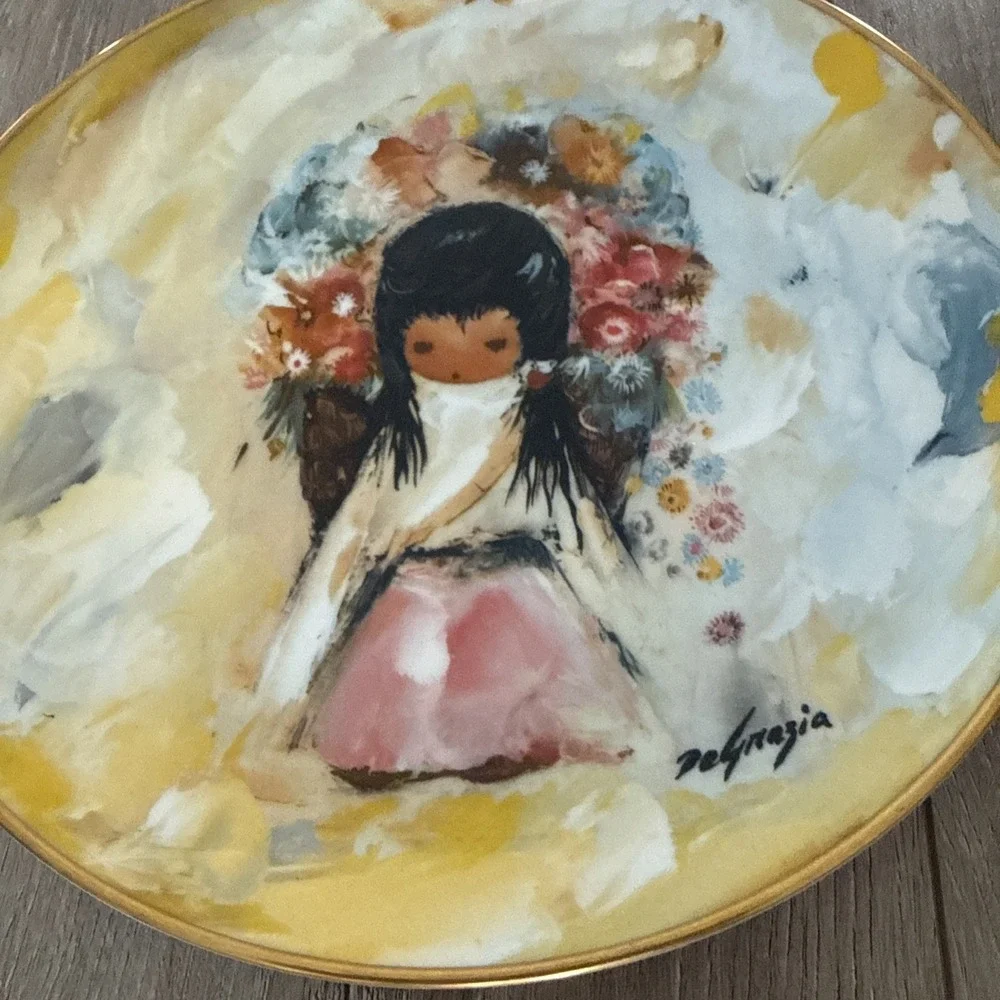 Vintage De Grazia Collector Plates 1977‎ The Flower Girl & 1978 The White Dove